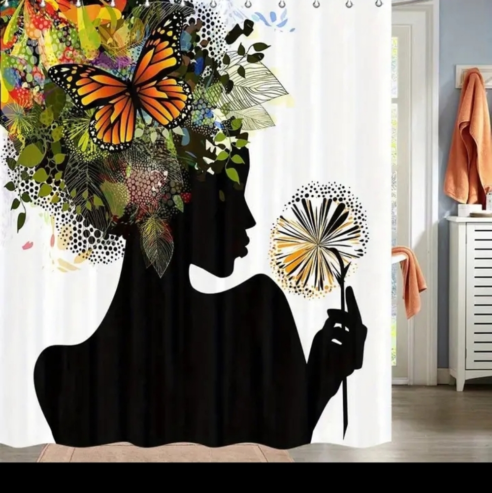 Butterfly Girl Shower Curtian